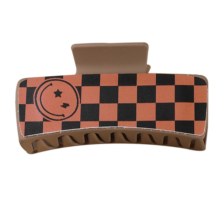 Wholesale red black chessboard square Hair Clips