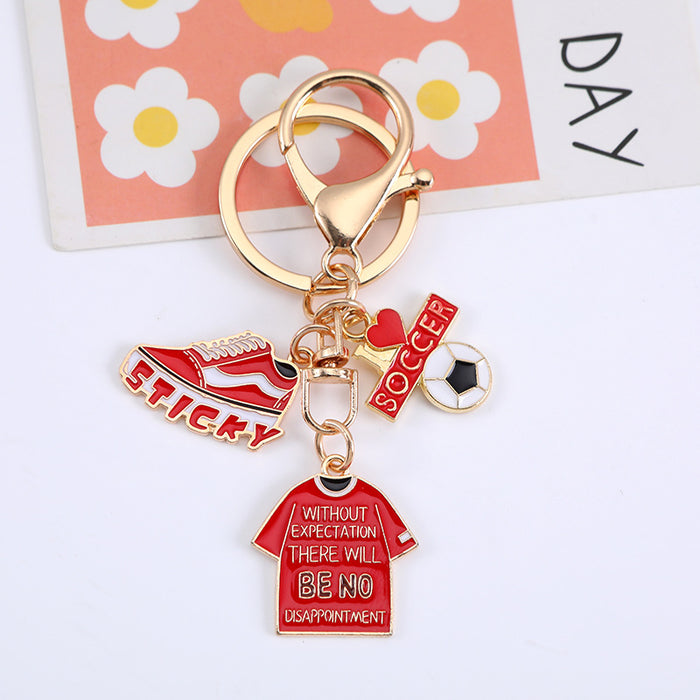 Wholesale Football Jersey Keychain Pendant Hip-Hop Alloy Accessories