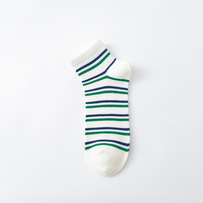 Wholesale Short tube men's socks, fashionable striped socks, casual and comfortable cotton socks, breathable and personalized