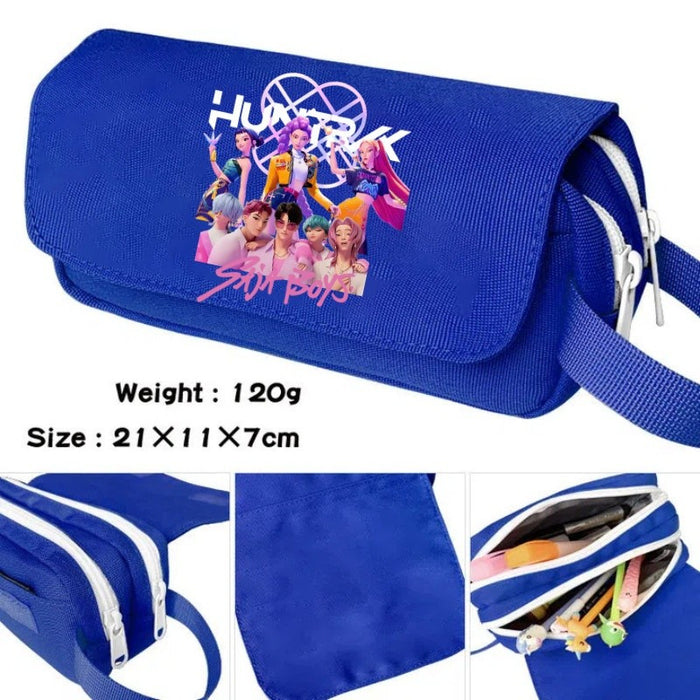 Wholesale Cartoon printed large capacity double-layer hand-held pencil case student stationery bag