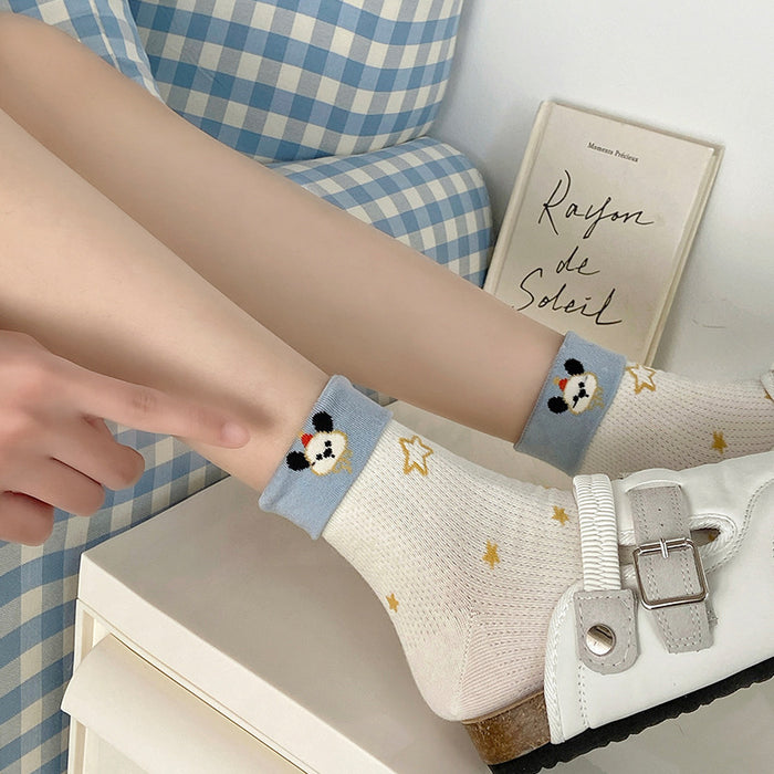 Wholesale College style ruffled cute cartoon combed cotton