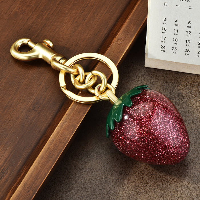 Wholesale Strawberry Bag Pendant Car Keychain Cherry Keychain Bag Decorative Buckle