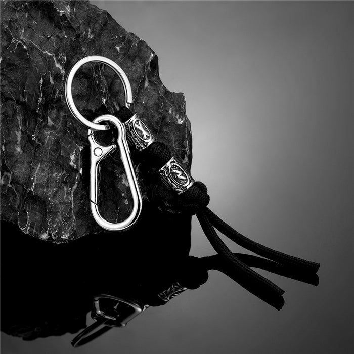 Wholesale Woven rope keychain, stainless steel keychain, bag hanging rope