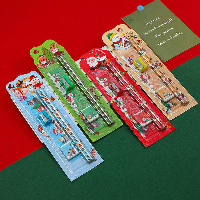 Wholesale Christmas pencil eraser pencil stationery set prizes Christmas gifts