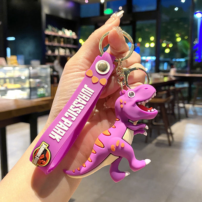 Wholesale Trendy Dinosaur Keychain Toy Metal Cartoon T-Rex Charm MOQ≥3