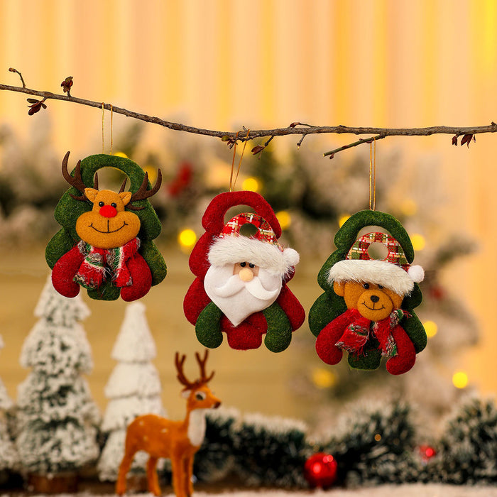 Wholesale Tree-Shaped Christmas Decorations, Christmas Tree Pendants, Christmas Fabric Doll Pendants, Christmas Doll Pendants