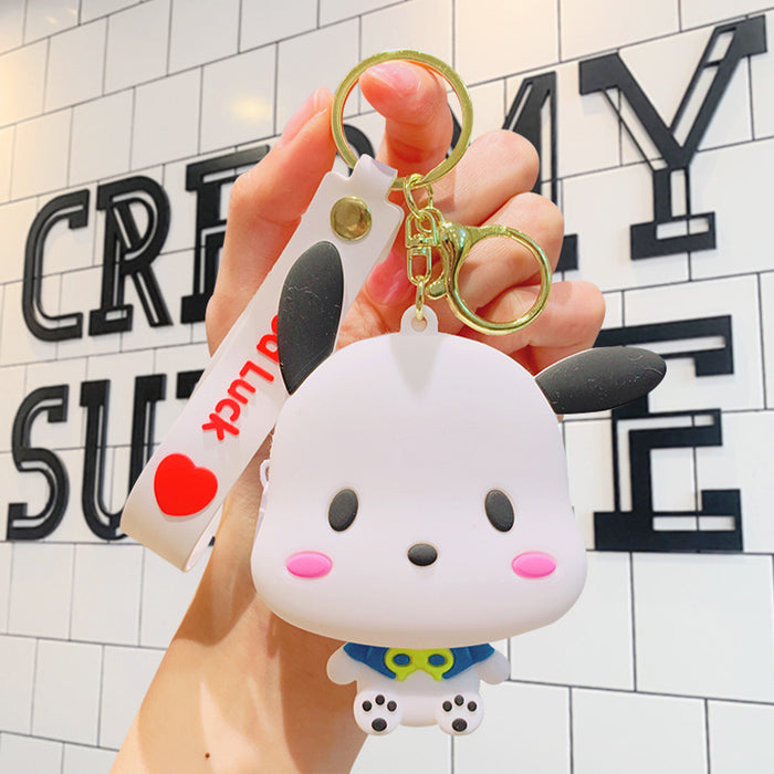 Wholesale Silicone Cute Cartoon Doll Coin Purse Keychain JDC-KC-LiuFan021