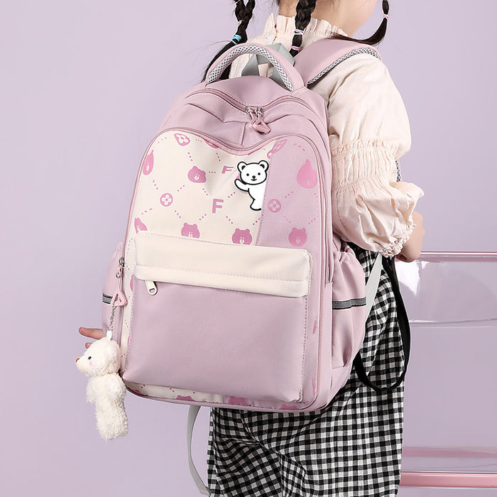 Wholesale school students large capacity girl backpack cartoon multi-layer junior high school student backpack durable lightweight