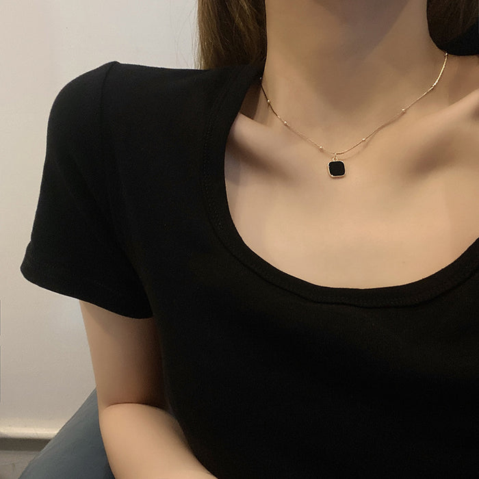 Wholesale Geometric block necklace, light luxury, niche design, collarbone chain