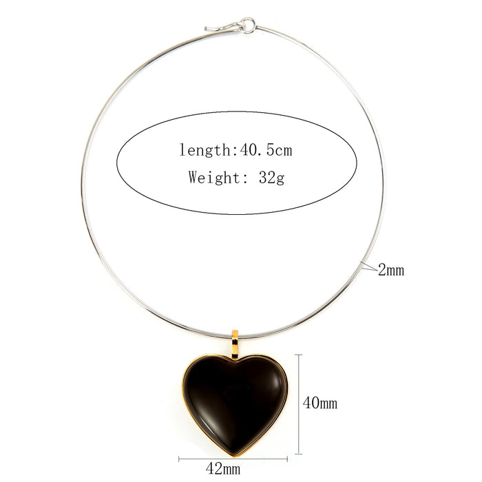 Wholesale Light luxury, high-end, minimalist design, stainless steel heart collar, fashionable commuting collarbone chain