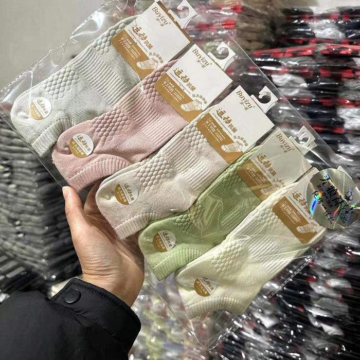 Wholesale Combed cotton shallow mouth socks, sweat absorbing boat socks, short tube socks