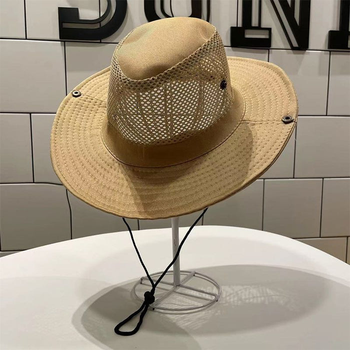 Wholesale Breathable mesh fisherman hat, foldable sun hat, outdoor fishing sun hat