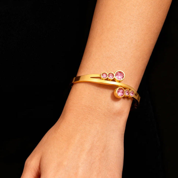 Wholesale Titanium steel versatile minimalist geometric circular bracelet