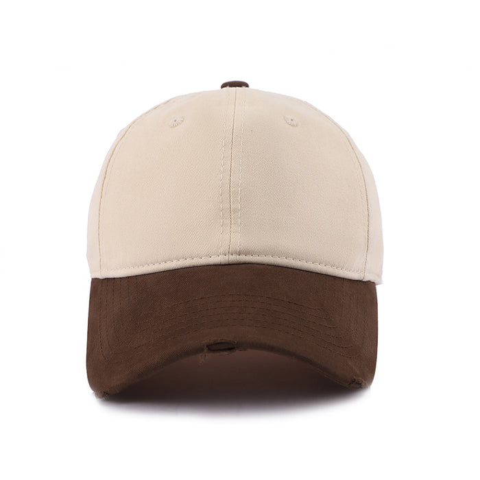 Wholesale New customizable hat, color blocked duckbill cap, versatile sports baseball cap