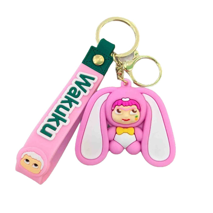Wholesale Cartoon soft rubber 3D doll pendant Keychains