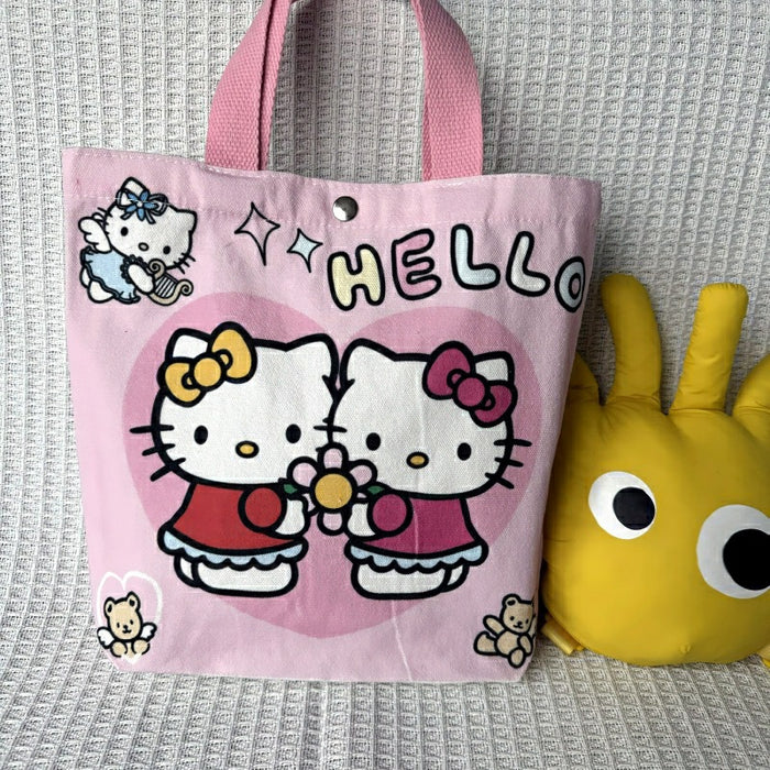 Wholesale Cartoon-Style Large-Capacity Canvas Shoulder Bag with Button Closure