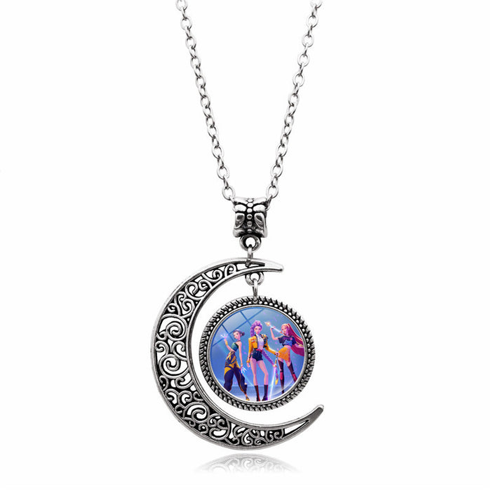 Wholesale K-POP Moon Pendant Necklace, Creative and Personalized Accessory