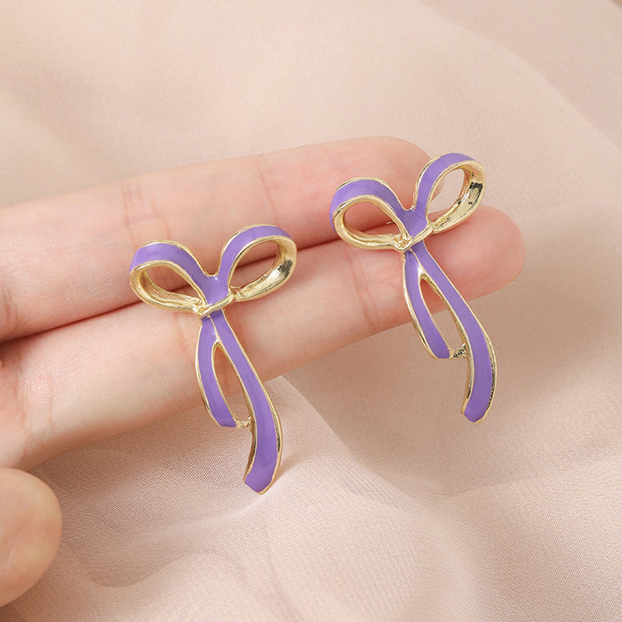 Wholesale Purple Bow Retro French S925 Elegant