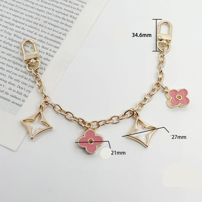 Wholesale Metal four-leaf clover extension chain metal keychain