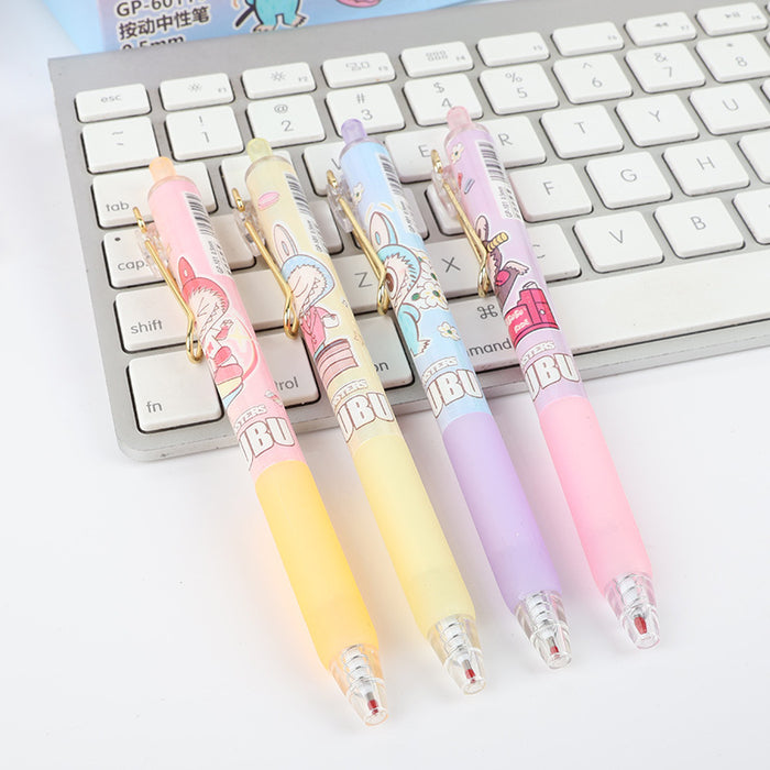 Wholesale 6pcs Push pen color non-slip silicone writing pen students daily examination pen black gel pen