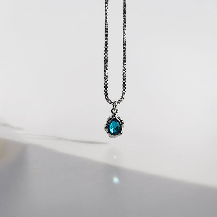 Wholesale blue water drop necklace Women's high-grade clavicle chain necklace