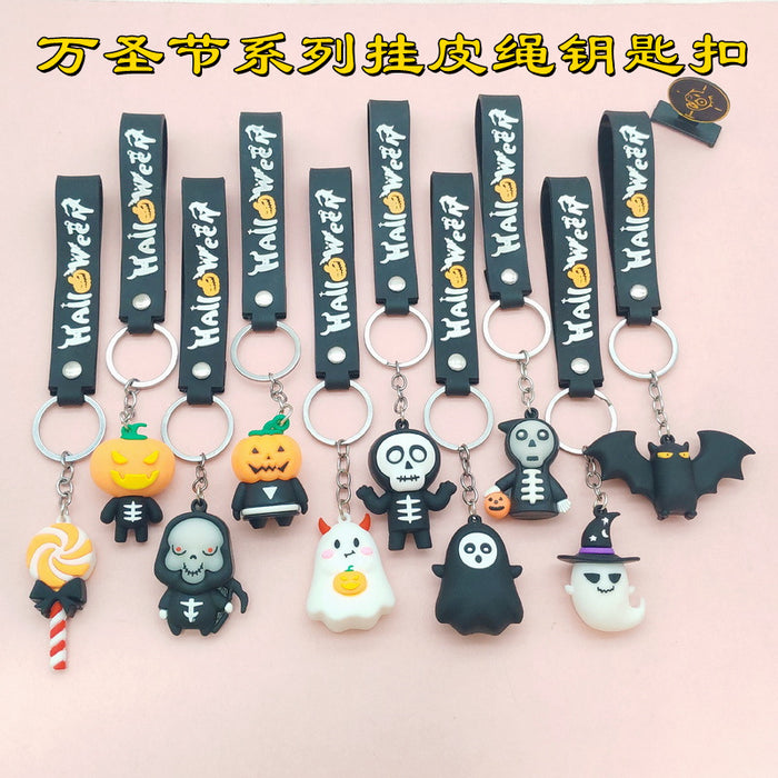 Wholesale Soft Glue Keychain Pendant - Skull Pumpkin Death Cartoon MOQ≥2