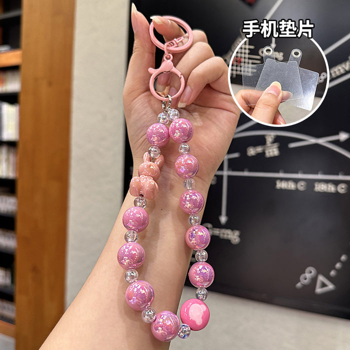 Wholesale Beaded Acrylic Keychain DIY Small Pendant Key Hanging Decoration Car Keychain