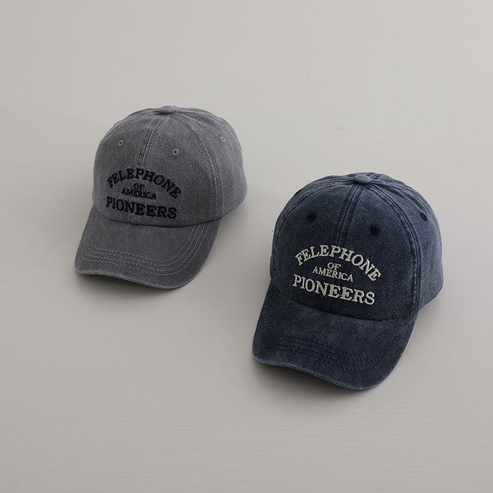 Wholesale American Retro Letter Kids Baseball Cap Navy Blue Sun Hat Fashion Accessory Cute Gift For Boys Girls Boutique Resale