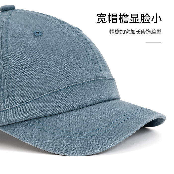 Wholesale Short brimmed baseball cap, fashionable washed duckbill cap, curved brimmed baseball cap, sun protection and sunshade cap