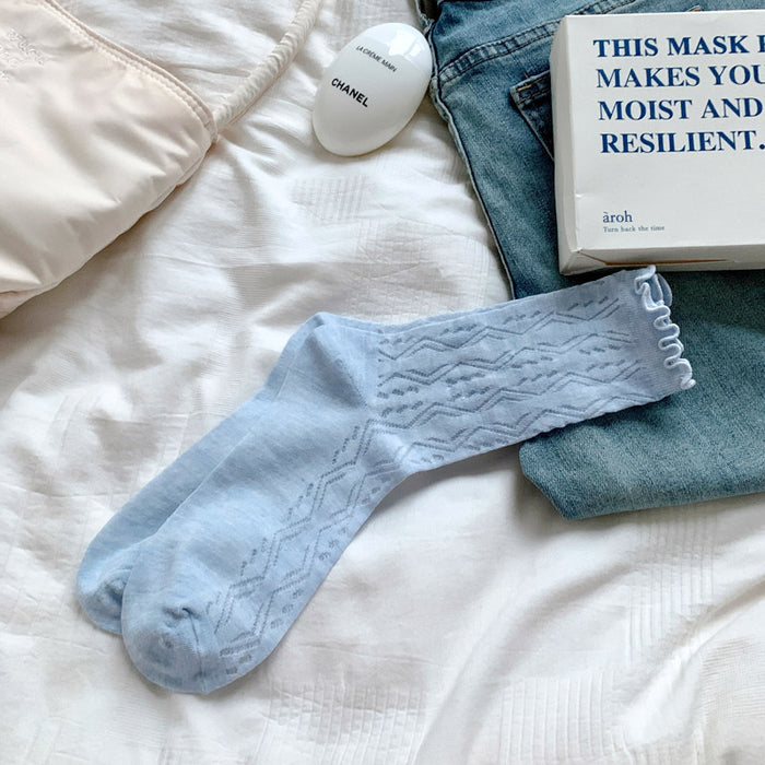 Wholesale Socks thin, mid tube mesh breathable stacking socks