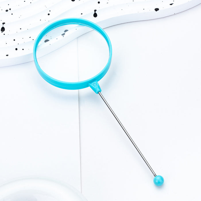 Wholesale DIY beaded magnifying glass student children' s scientific observation handheld portable plastic high-definition magnifying glass