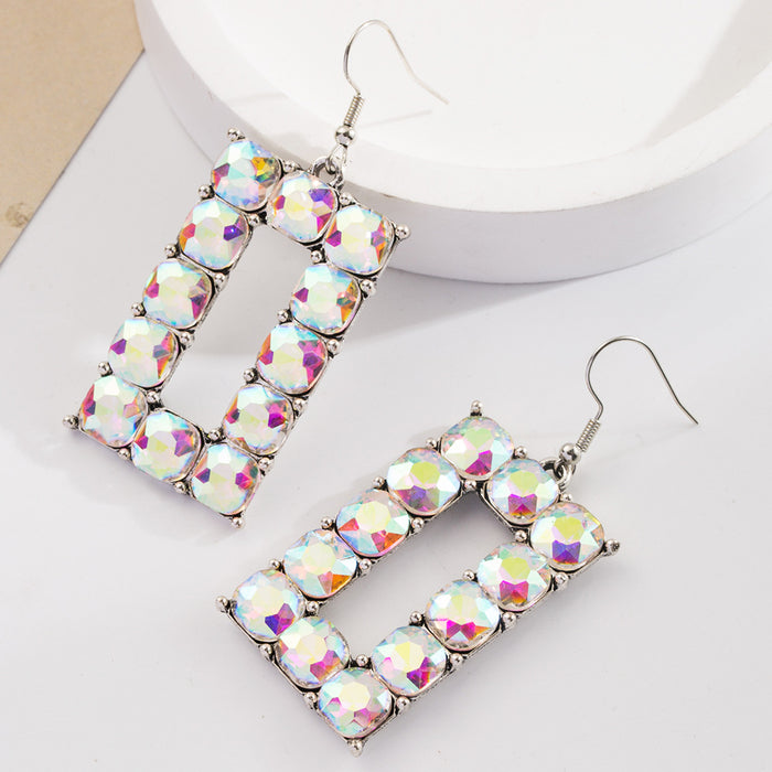 Wholesale Colorful diamond statement earrings