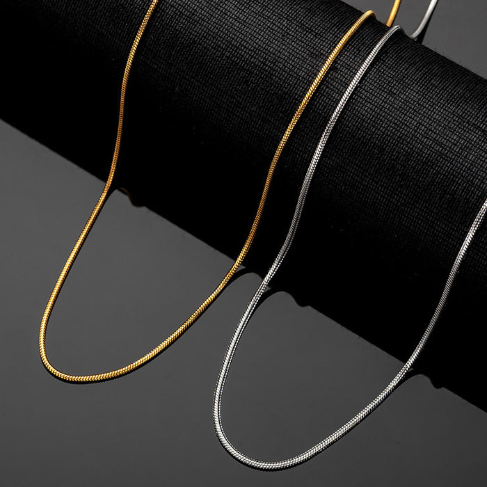 Wholesale titanium steel round snake bone chain plain chain round snake clavicle