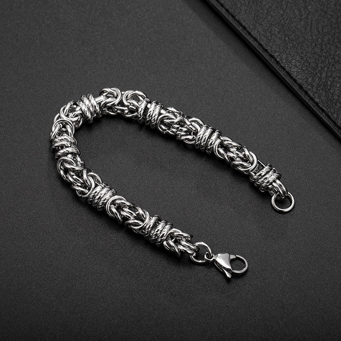 Wholesale Titanium steel bracelet, men's woven fashionable stainless steel bracelet, simple and fashionable