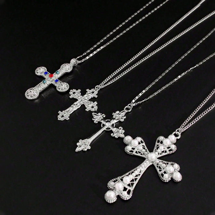 Wholesale Geometric cross necklace set