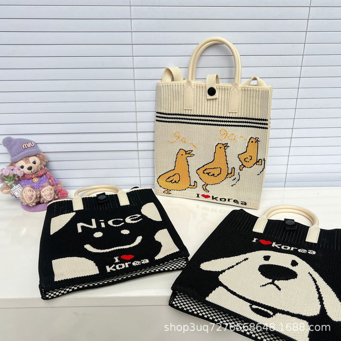 Wholesale Cute cartoon knitted bag,  knitted handbag,  crossbody shoulder bag,  must-have for travel