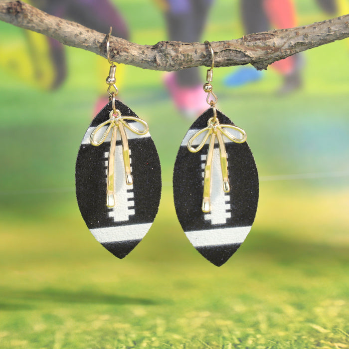 Wholesale Grete sy sequin bow earrings women' s sports style rugby earrings niche design earrings trend