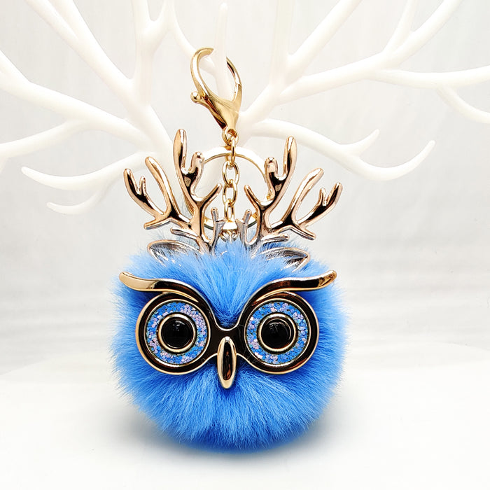 Wholesale Plush Antlers Owl Pendant Bag Keychain