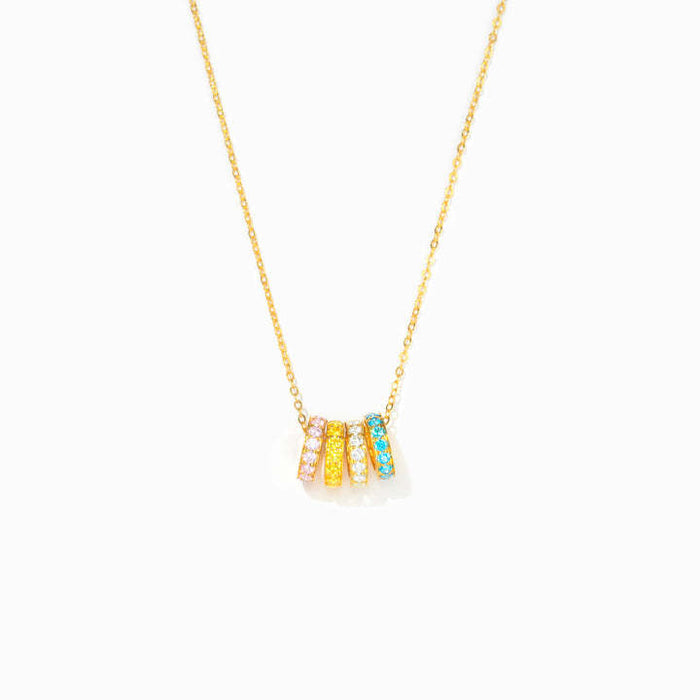 Wholesale December Birthstone Colorful Transfer Bead Necklace