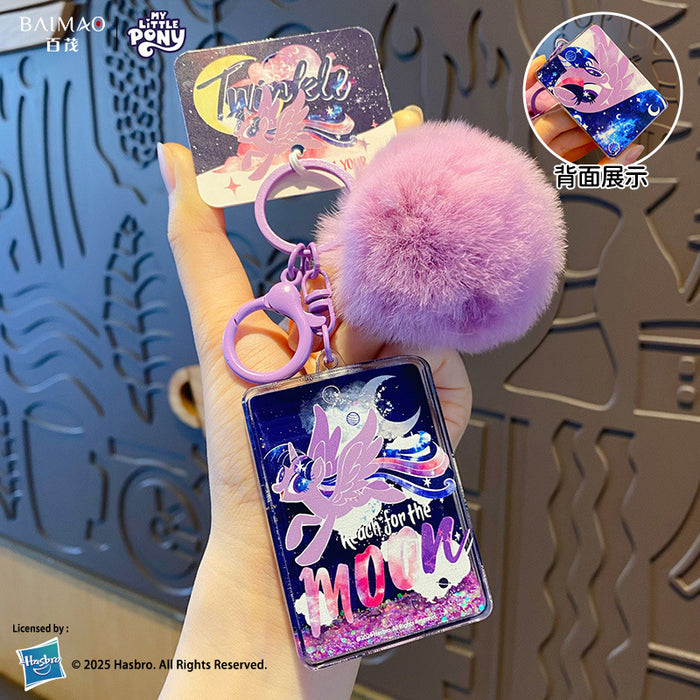 Wholesale Flowing sand acrylic keychain cartoon cute fur ball backpack pendant