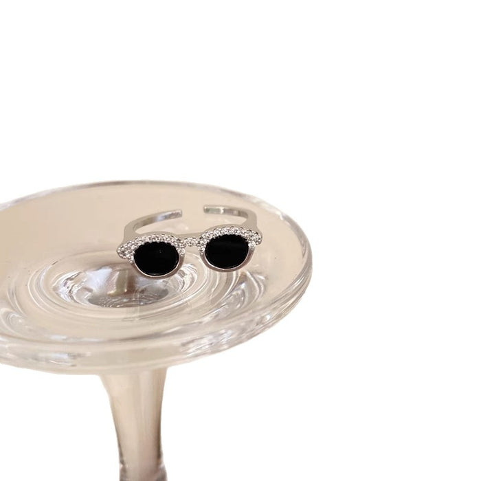 Wholesale Mini Finger Glasses Ring  Opening  Adjustable Index Finger Ring   Couple Ring