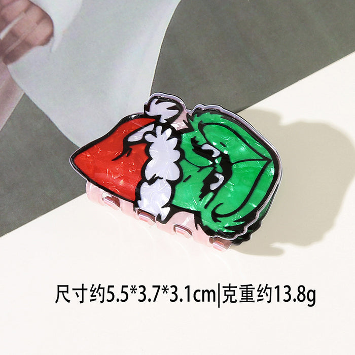Wholesale Christmas PVC Hair Claw Clips Santa  Shark Cartoon Party Accessory Gift