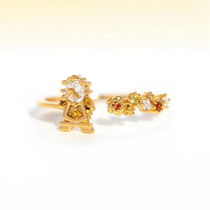 Wholesale Princess Ring Copper Zircon Gift Jewelry Accessory