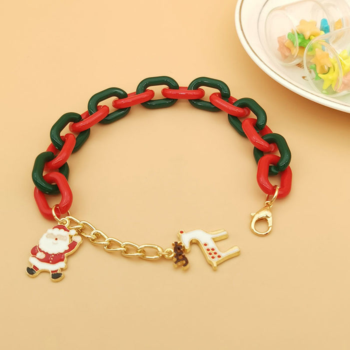 Wholesale Christmas Bracelet  Tree Bell Letter Elk Garland Exaggerated Chain Bracelet