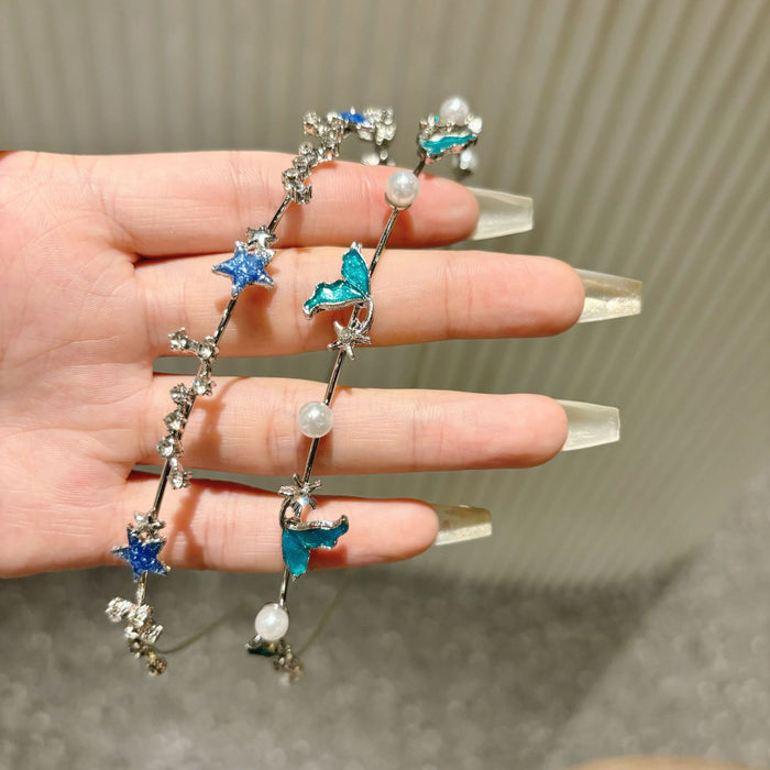 Wholesale  Hair Band Hair Tie Star Fishtail Headwear Pearl Headband Women's  Hair Card Hair Accessories for Women