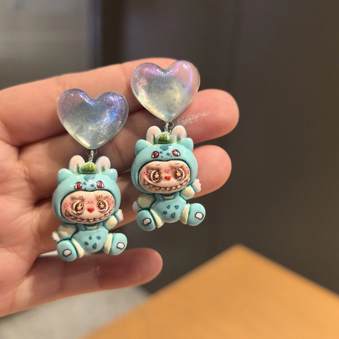 Wholesale New round cartoon silver needle fashionable earrings