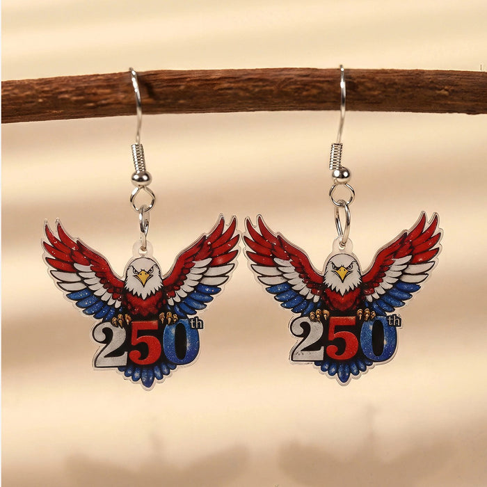 Wholesale Acrylic Eagle Earrings  Anniversary US Independence Day Jewelry Accessory MOQ≥2