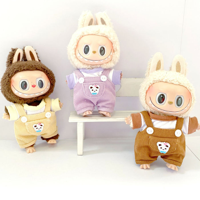Wholesale Pendant Sitting Party Blind Box Baby Clothes Cartoon Panda Bear Overalls Set Clothes
