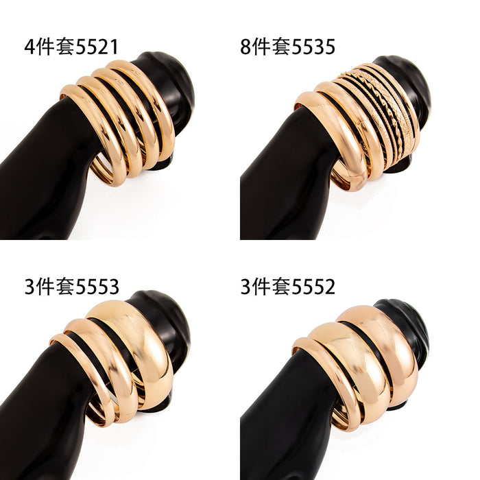 Wholesale Fashion metal landscape bracelet set with exaggerated female personality and wide threaded bracelet