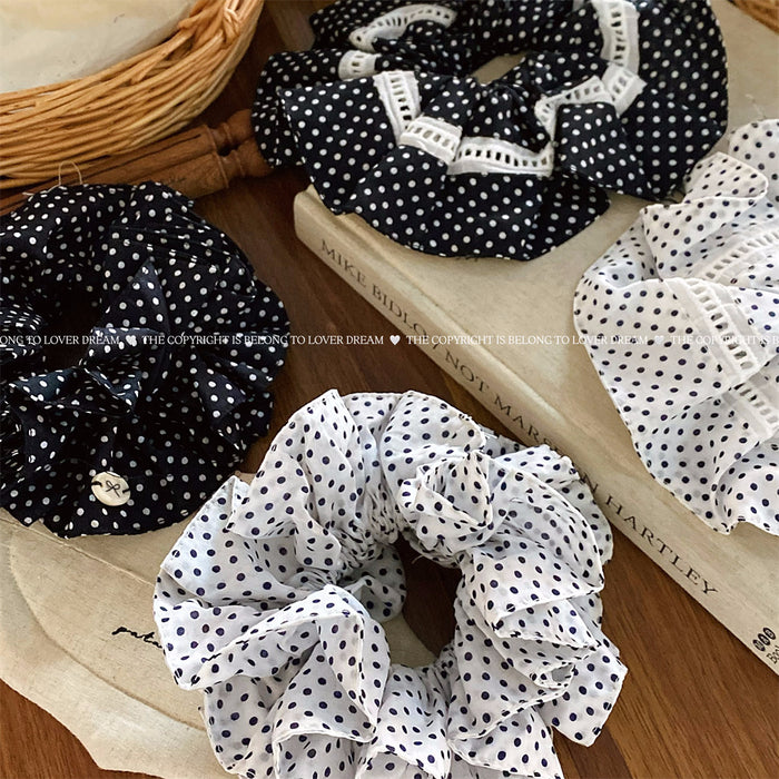 Wholesale Textured Black and White Multi-Layer Scrunchie Fashion Hair Tie Hair Accessory